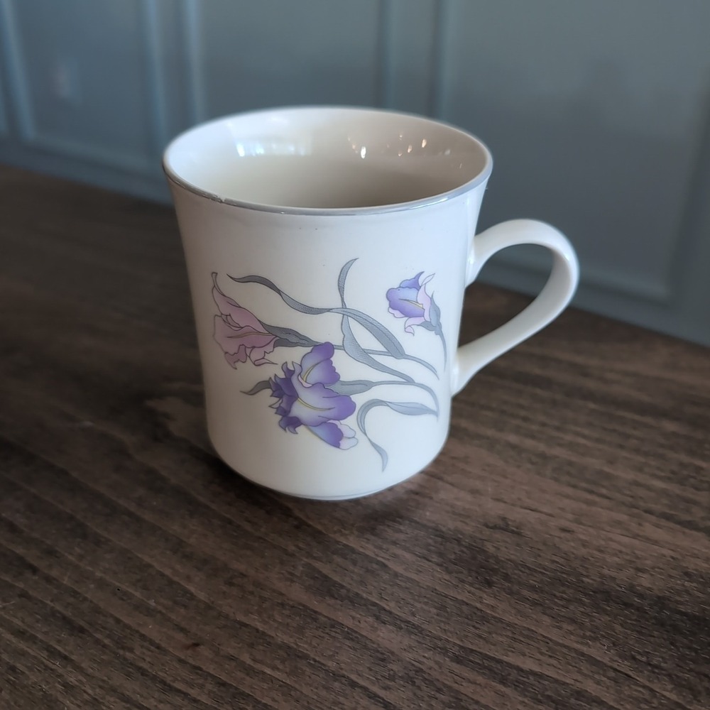 Vintage China Pearl Orchid Tea Cup Coffee Cup Stoneware 1986 China Floral